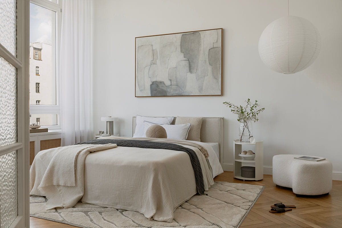 Quarto com decoração minimalista