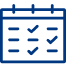 Ícone de calendário representando as visitas periódicas do seguro de obras civis da Allianz