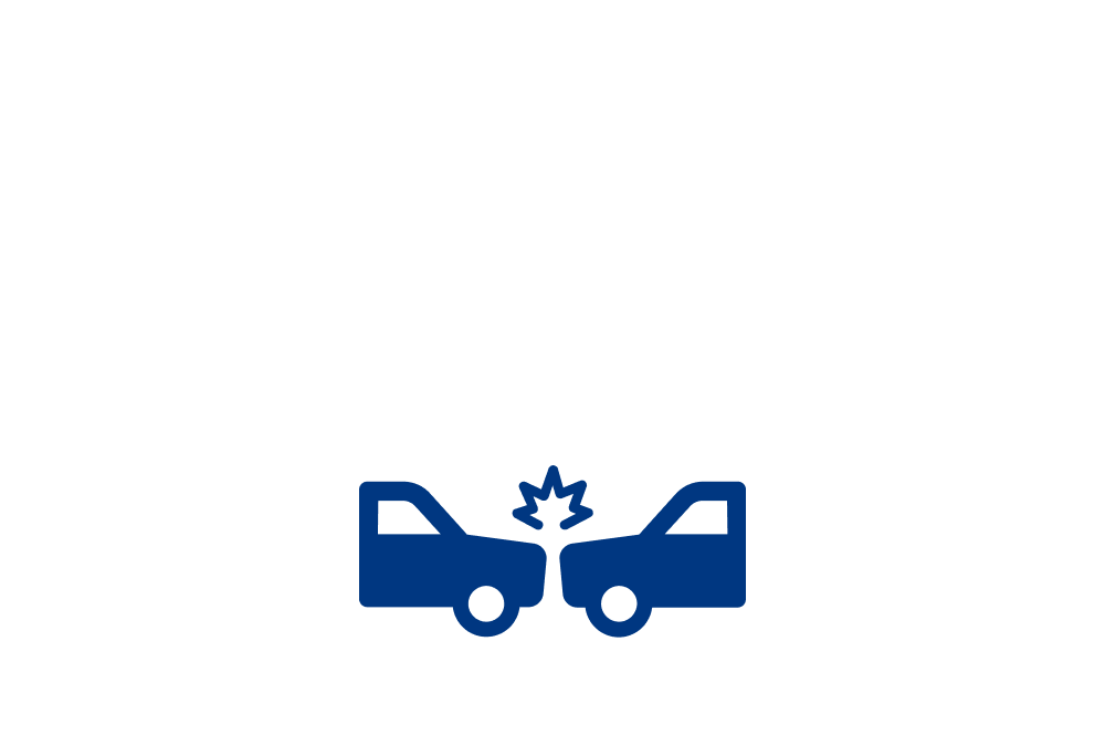 Dois carros colidindo, representando a proteção para colisão pelo seguro de carro da Allianz