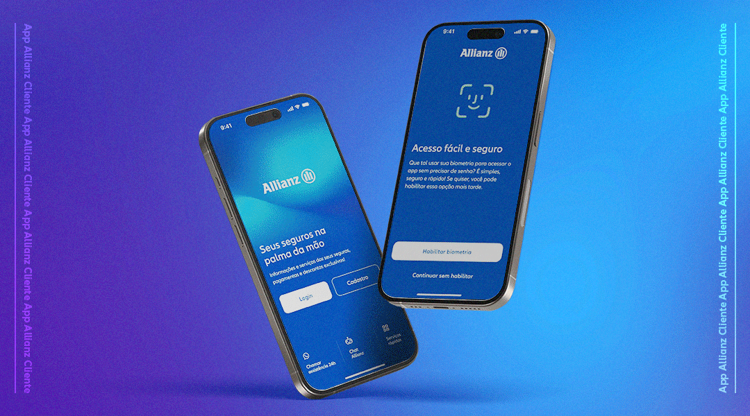 GIF com informações sobre o aplicativo Allianz Cliente