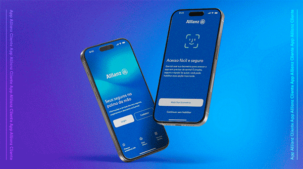 GIF com informações sobre o aplicativo Allianz Cliente