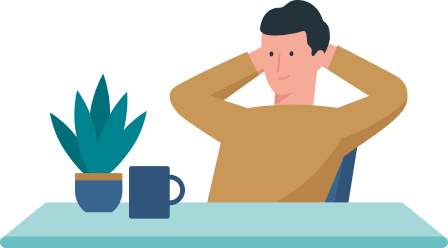 Imagem de um homem sentado a mesa com as mãos no pescoço. Logo ao lado está o texto que resume o programa "Allianz Propriedades Rurais"