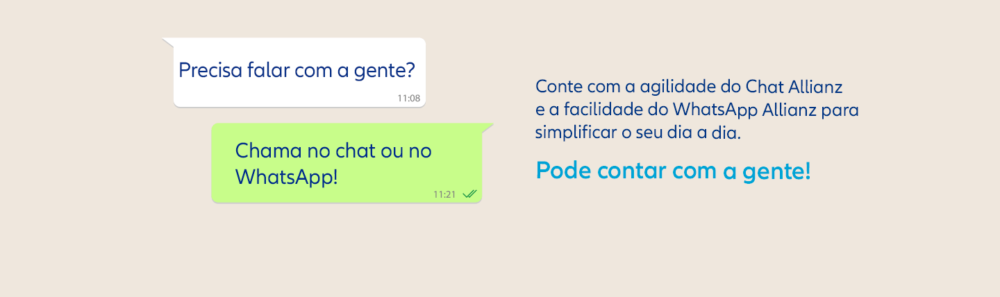 Banner de uma exemplo de atendimento ao cliente no chat Allianz