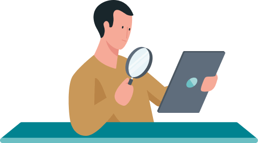 Imagem de um homem com uma lupa para para ilustrar a parte que fala sobre o "Compliance Allianz"