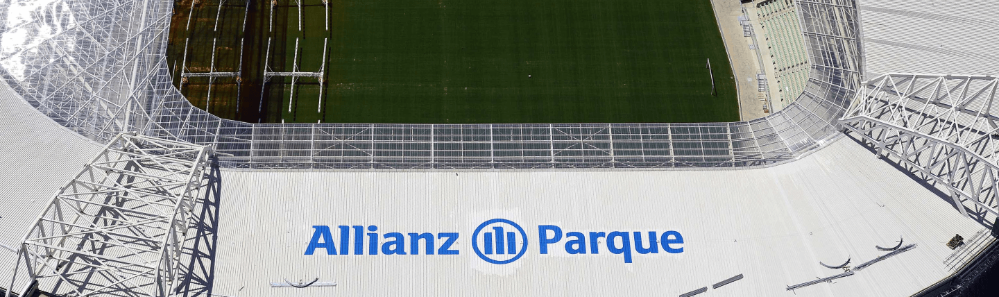 Imagem do estádio Allianz Parque na parte que fala sobre "Patrocínios" dentro do site