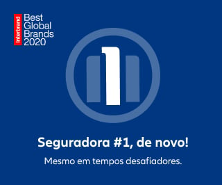 Imagem do prêmio Best Global Brands 2020 com o logo da Allianz