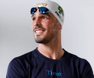 Imagem de um atleta nadador representando uma ação publicitária da Allianz 