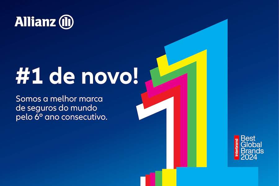 Anúncio da Allianz como melhor marca de seguros do mundo.