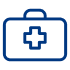 ícone de maleta médica que representa a rede credenciada de hospitais, clínicas e laboratórios da Allianz