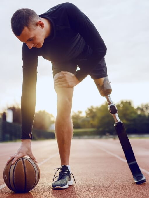 Imagem de um atleta paraolímpico para colocar em evidência as ações de inclusão esportiva da Allianz e outras atividades exercidas
